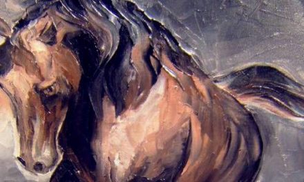 CHEVAL FOUGUEUX . huile couteau