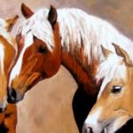 LES 3 CHEVAUX . huile couteau