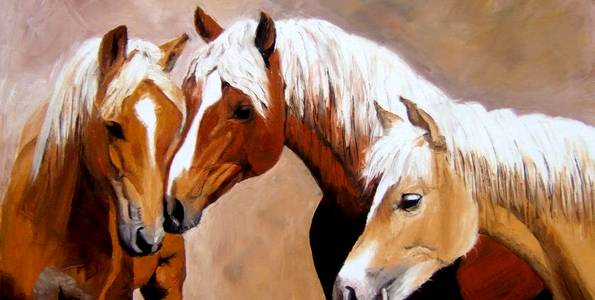 LES 3 CHEVAUX . huile couteau